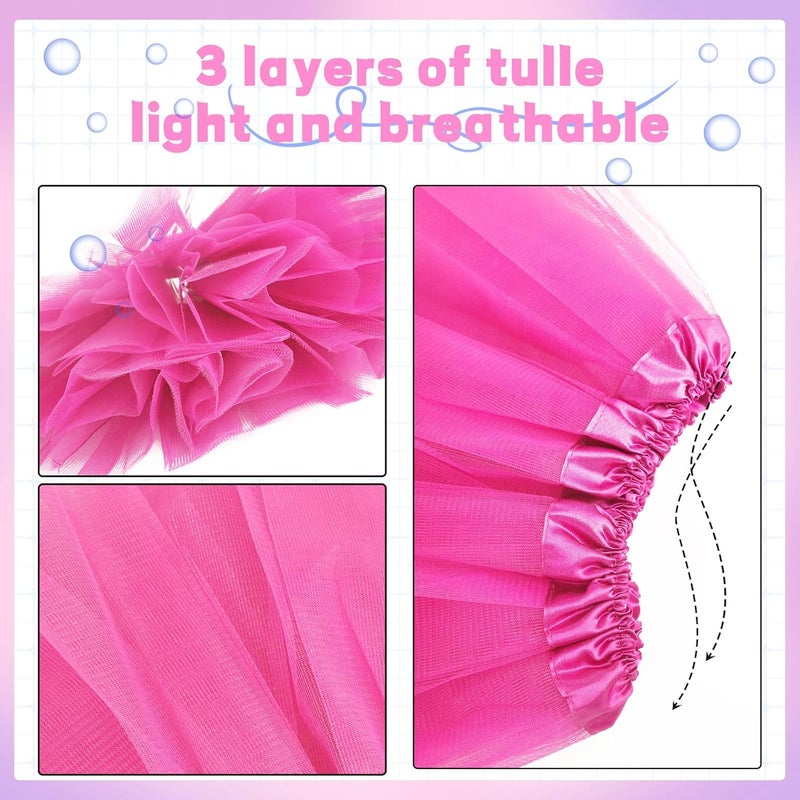 Lainlight Store Tutus for Girls 3 Layered Tulle Tutu Skirts for 4-12 Year, Birthday Dance Halloween Cosplay Party Supplies - Image 2
